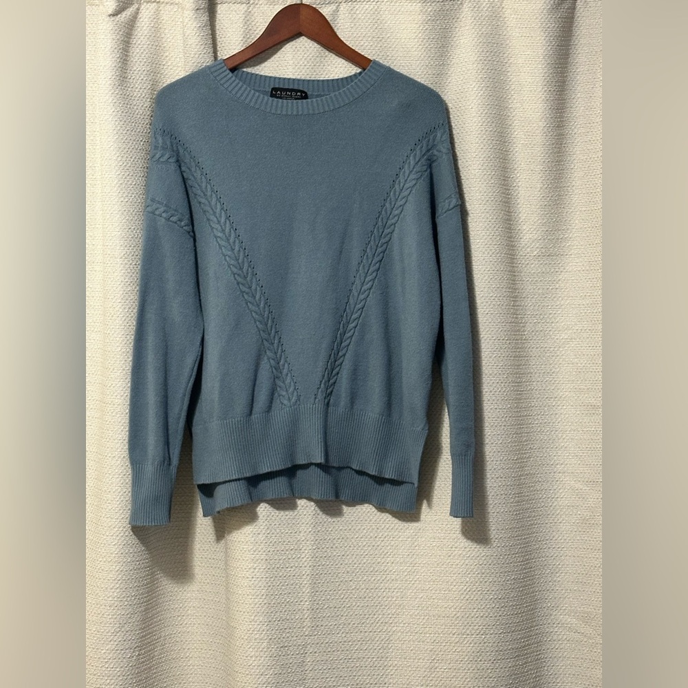 Laundry By Shelli Segal Sky Blue Knit Top